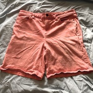Size 16 Lands End Pink Mid Rise Cuff Jean Shorts